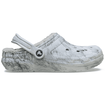 Womens Crocs Classic Lined Watercolour Marbled Clogs - Marble Grey