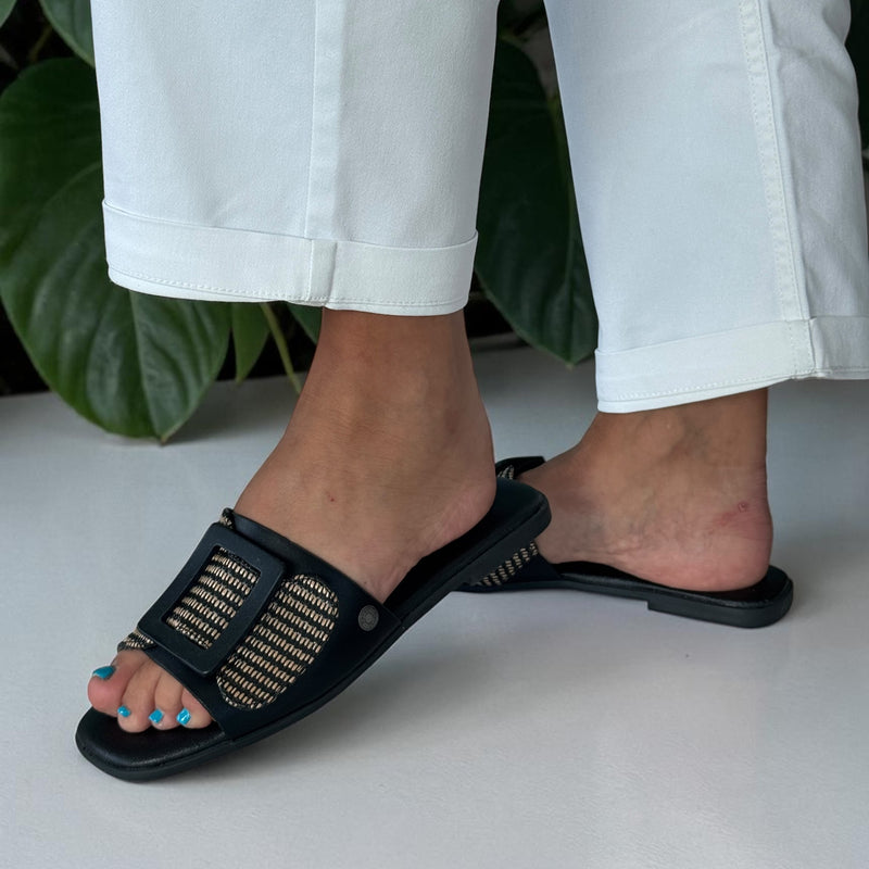 Womens Refresh 175029 Black Sliders - Black