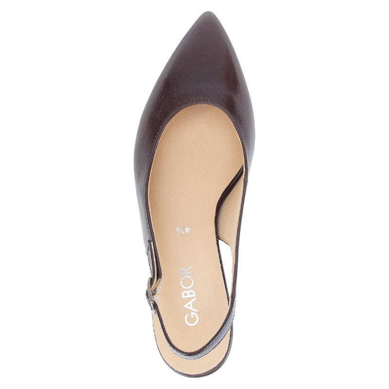 Womens Gabor 3018 Dark Brown Slingback Heels - Dark Brown