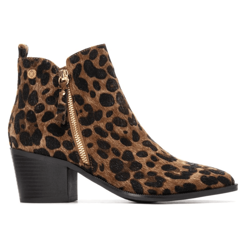 Womens Xti Faux Fur Ankle Boots - Camel