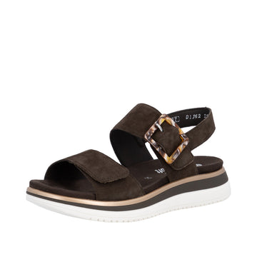 Womens Remonte D1J62 Brown Wedge Sandal - Brown
