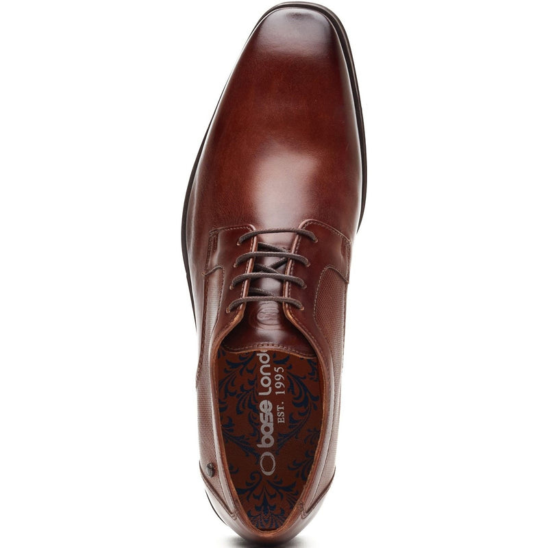 Mens Base London Dome Formal Lace-up Shoes - Burnt Tan