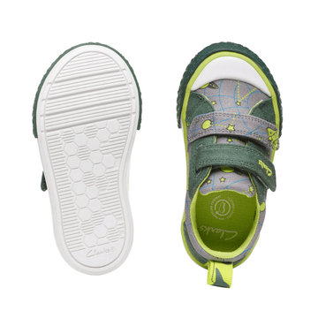 Clarks Infant Boy's Foxing Lo Grey Interest Canvas Shoe - Grey