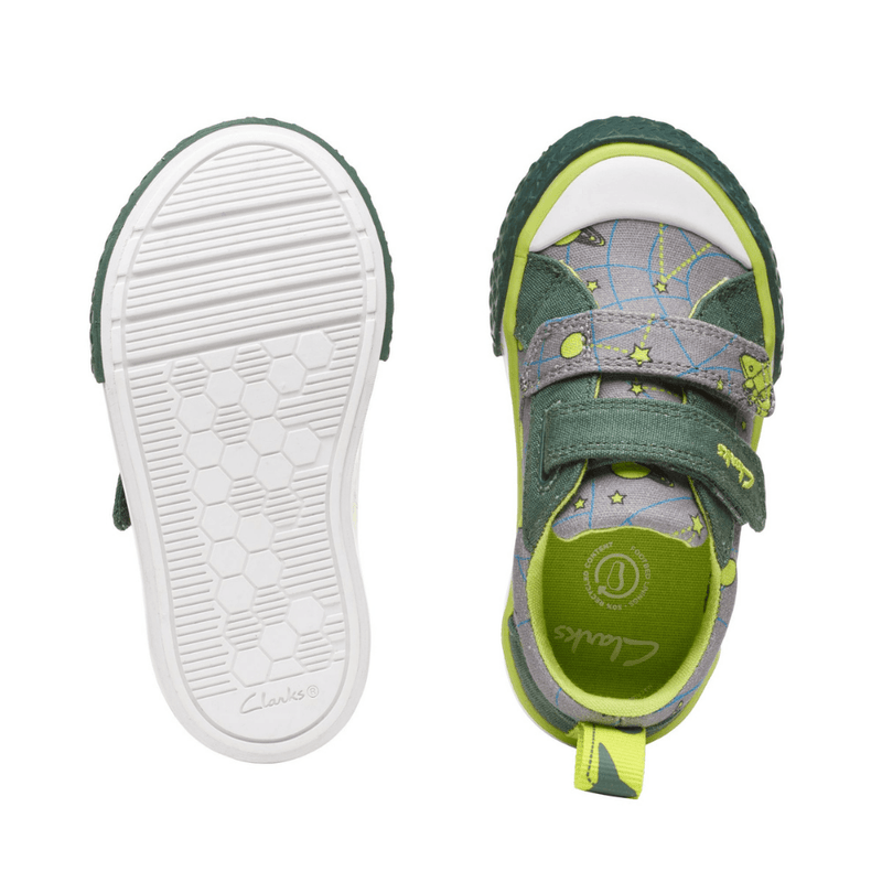 Clarks Infant Boy's Foxing Lo Grey Interest Canvas Shoe - Grey