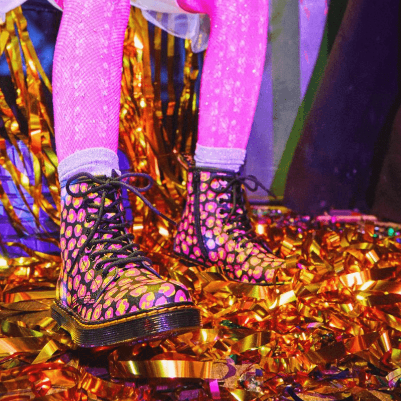 Dr Martens Junior 1460 Leopard Hydro Leather Boots - Pink Leopard