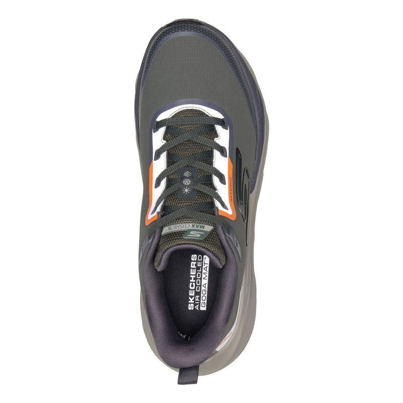 Mens Skechers Max Run - Vorteza Waterproof Trainers - Olive