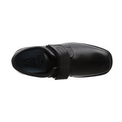 Term Class 2 Boys Black Leather Velcro School Shoes - Black