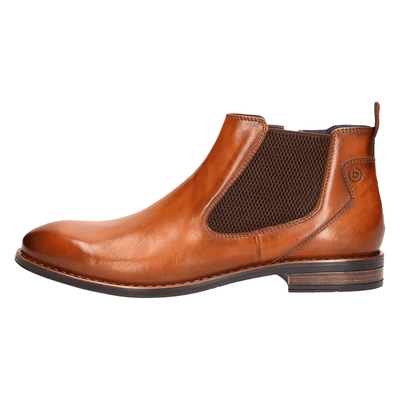 Bugatti Mens AO530 Tan Leather Low Ankle Boots - Cognac-Tan