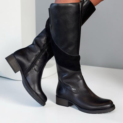 Womens Rieker Z9566 Black Long Boots - Black