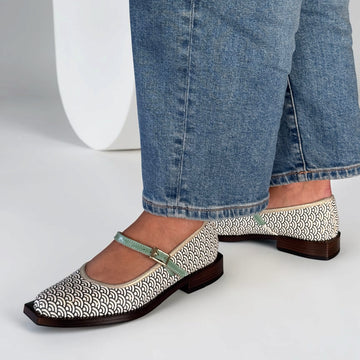 Womens AW26 Nemonic 2528 Margot White Flat Shoes - White
