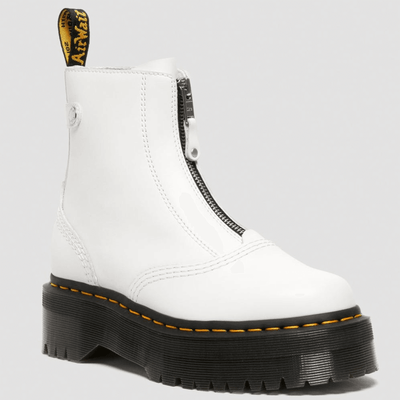 Womens Dr Martens Jetta Front Zip Boot - White - White
