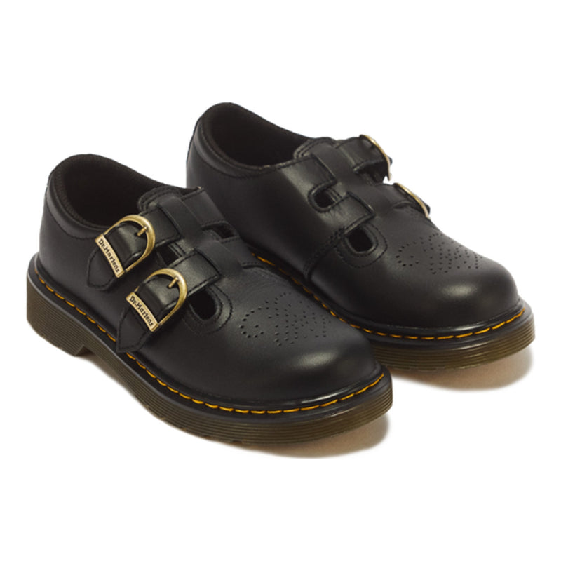 Junior Girls Dr. Martens 8065 Softy T Leather Black Mary Jane School Shoes - Black