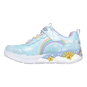 Little Kids Girls Skechers S-Lights - Hugs N Snugs Blue Care Bears Trainers - Blue