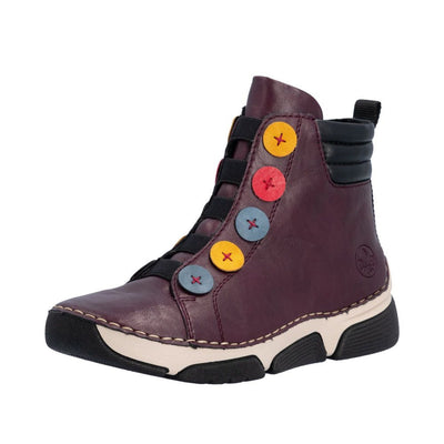 Womens Rieker 45977 Blackberry Boots - Blackberry