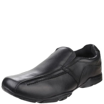 Boys Hush Puppies Bespoke Black Senior School Shoes - Black