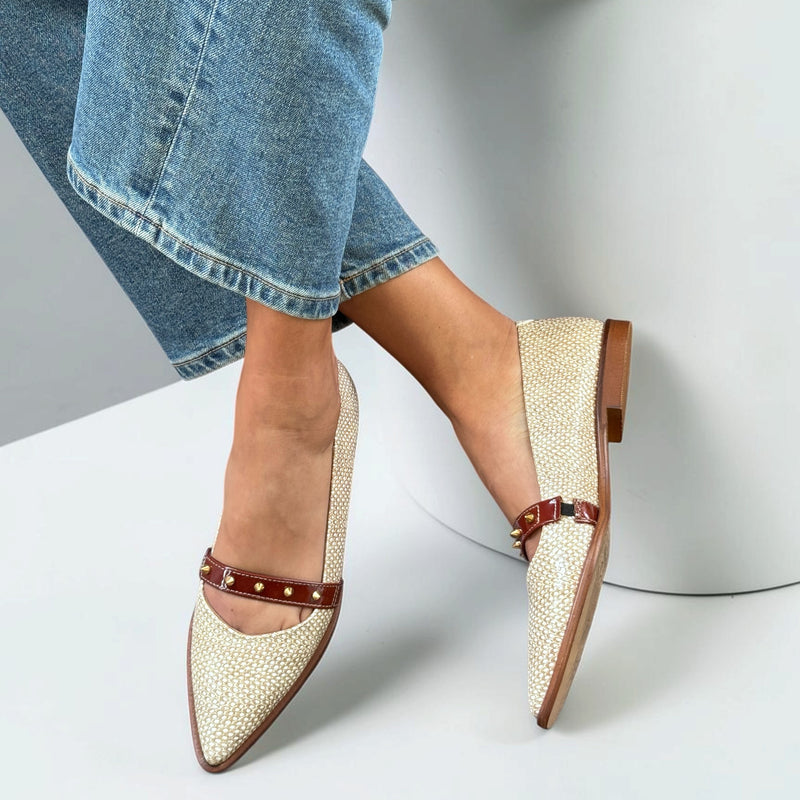 Womens AW26 Nemonic 2424 Renata Brown Flat Shoes - Brown