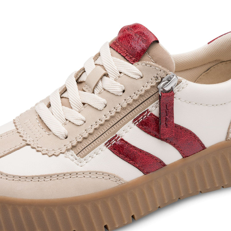 Womens Tamaris 83729 Side Zip Trainers - Beige