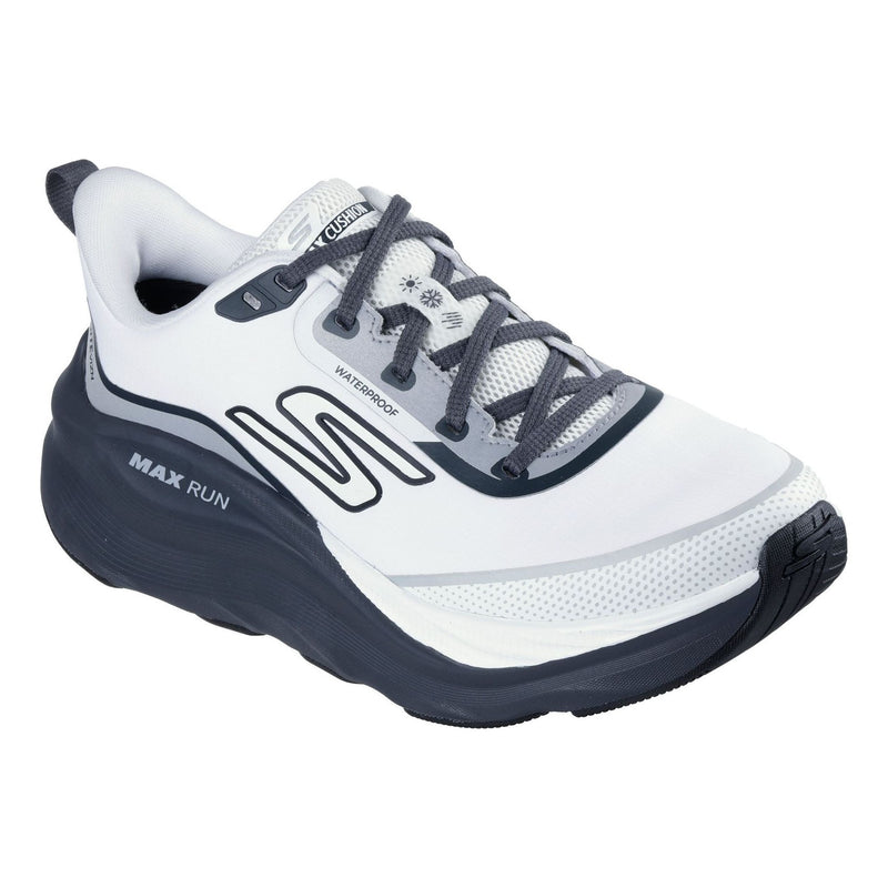 Womens Skechers 129203 Max Cushioning Max Run - Vorteza Waterproof Trainers - White / Charcoal