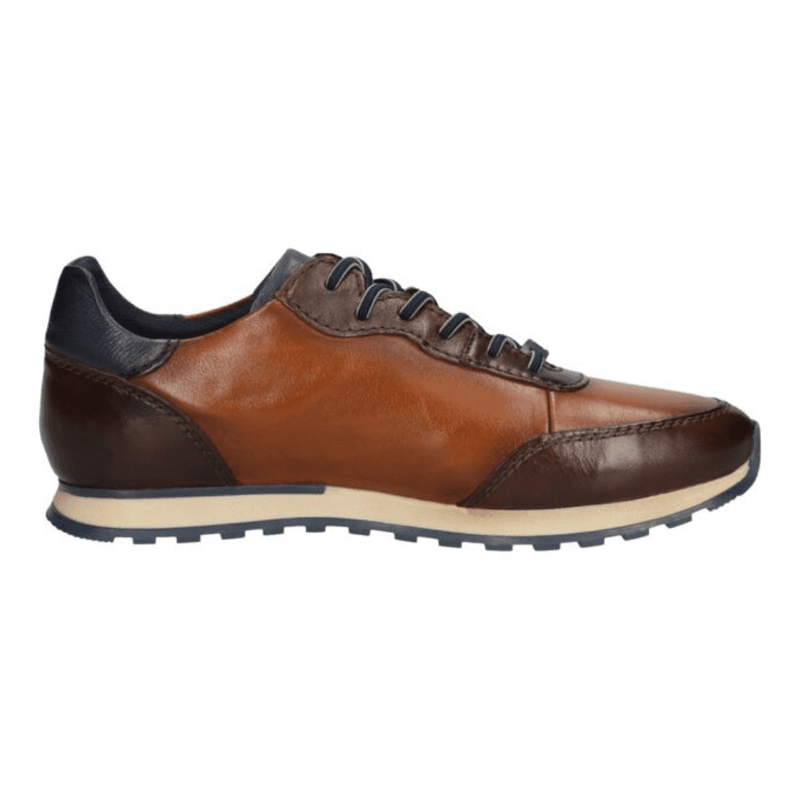 Bugatti Mens ARX05 Tan and Brown Elastic Lace Trainers - Cognac