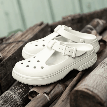 Womens Crocs Classic Mary-Jane Clogs - Linen