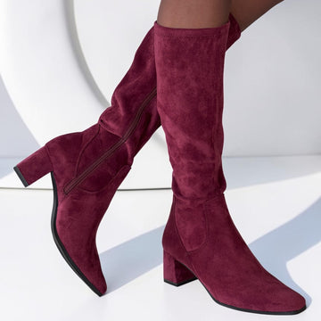 Womens Caprice 25547 Bordeaux Stretch Long Boots - Bordeaux Stretch