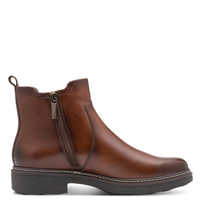 Womens Tamaris 85307 Cognac Ankle Boots - Cognac
