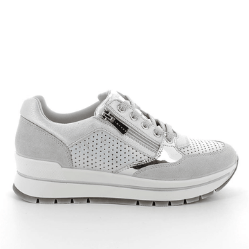 Womens Igi & Co 7660744 Silver Side Zip Wedge Trainers - Silver