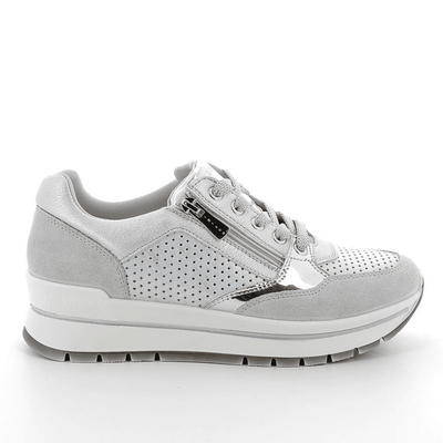 Womens Igi & Co 7660744 Silver Side Zip Wedge Trainers - Silver