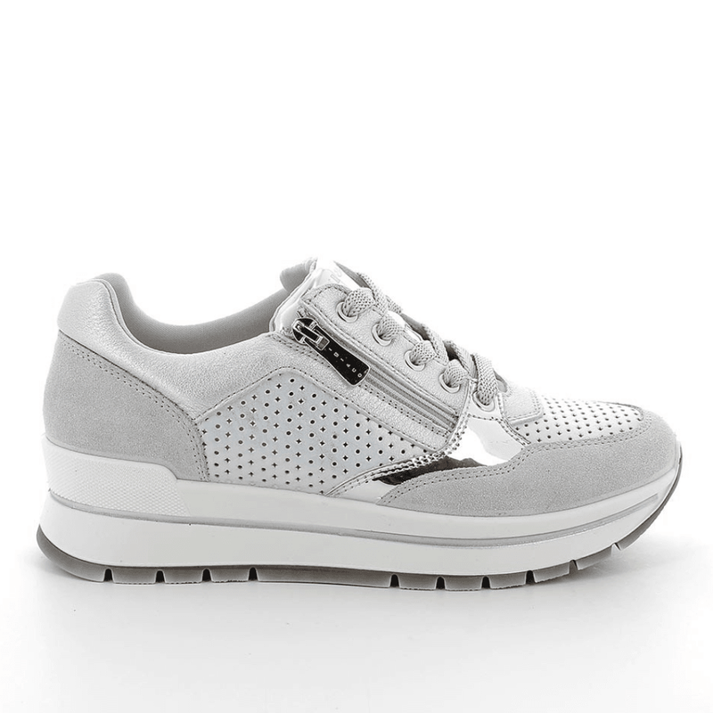 Womens Igi & Co 7660744 Silver Side Zip Wedge Trainers - Silver