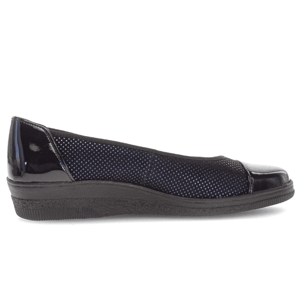 Womens Gabor 06.402 Navy Suede Sparkle Wedge Shoes