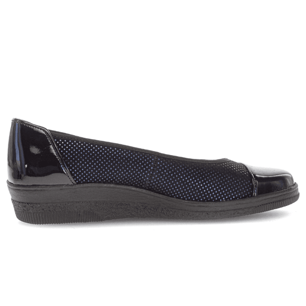 Womens Gabor 06.402 Navy Suede Sparkle Wedge Shoes - Navy