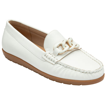 Womens Lotus ULS639 Coma Loafer - White