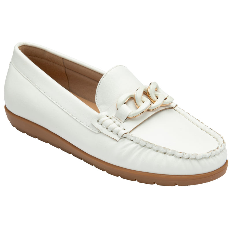 Womens Lotus ULS639 Coma Loafer - White