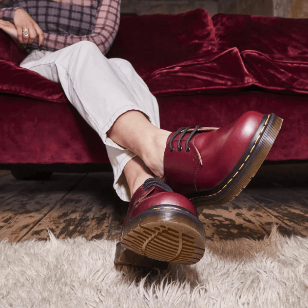 Womens Dr Martens 1461 Tumbled Shoes - Cherry Red