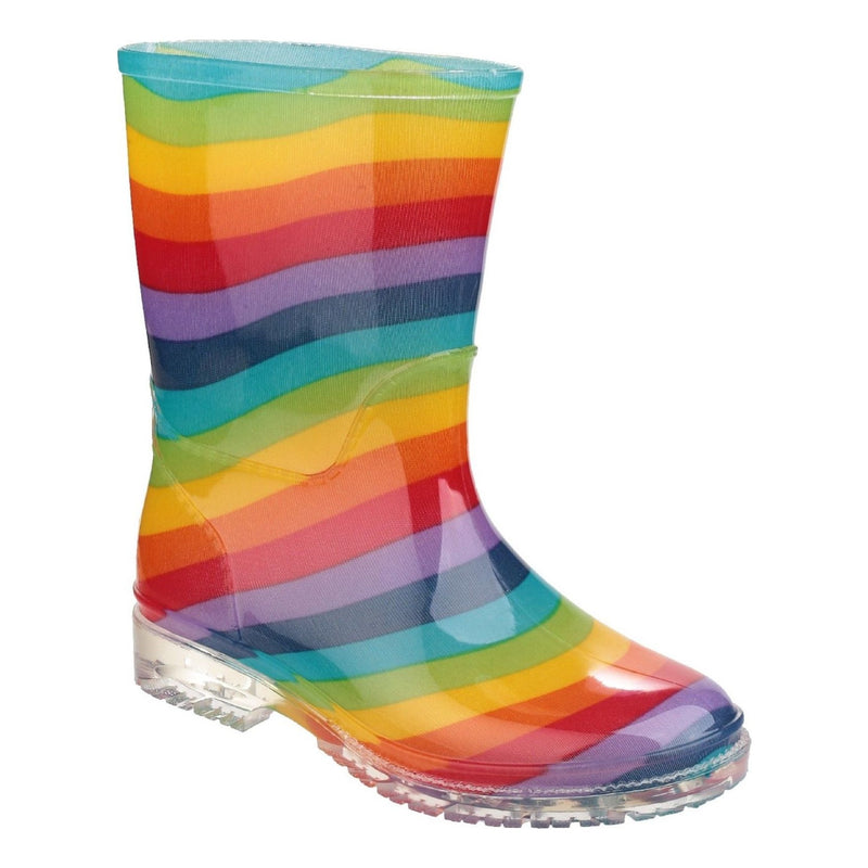 Kids Cotswold PVC Jnr Waterproof Wellingtons - Rainbow