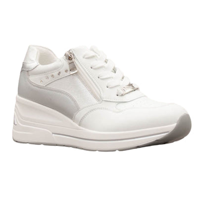 Womens Lloyd & Pryce Clohessy Wedge Side Zip Trainers - Coconut Chrome