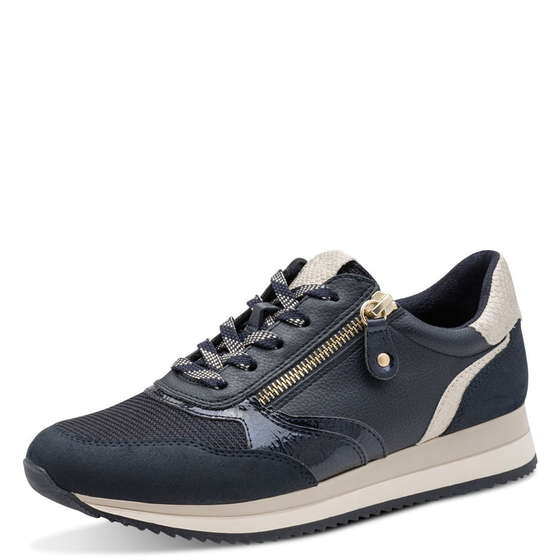 Womens Jana 23774 Side Zip Trainers - Navy