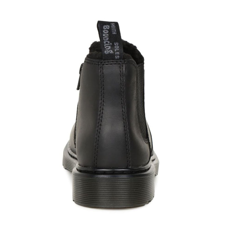 Dr Martens Kids 2976 Leonore Fur Lined Chelsea Boots - Black