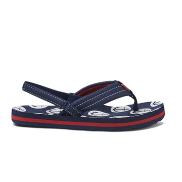 Reef Kids Little Ahi Back Strap Anchors Navy Flip Flops Sandals - RF002345ANC - Navy