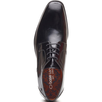 Mens Base London Dome Formal Lace-up Shoes - Hi Shine Black
