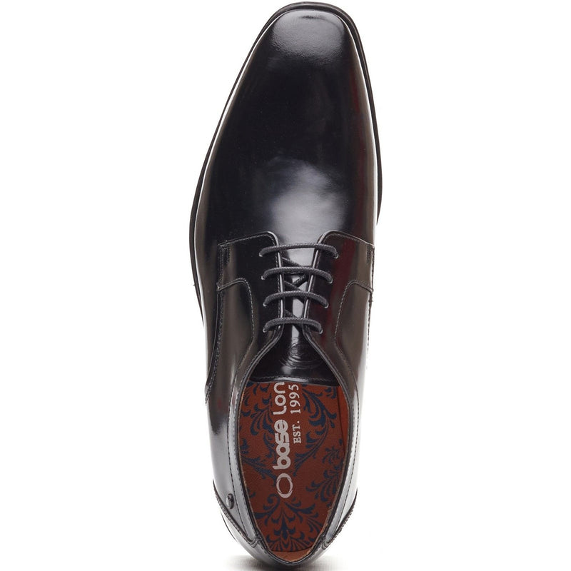 Mens Base London Dome Formal Lace-up Shoes - Hi Shine Black