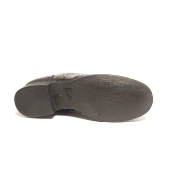 Term Girls Bella Black Patent & Leather Brogue School Shoes - Patent And Leather Mix