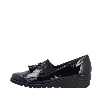 Womens Rieker L5363 Sea Blue Wedged Loafers - Sea Blue