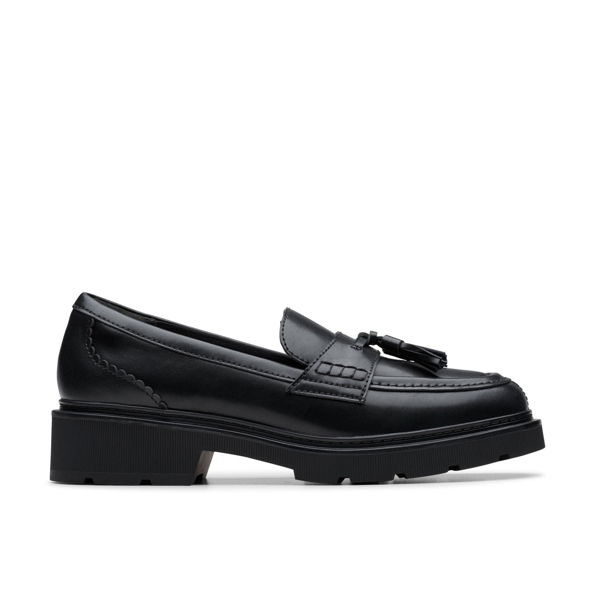Girls Clarks Lauryl Tassel Loafer School Shoes