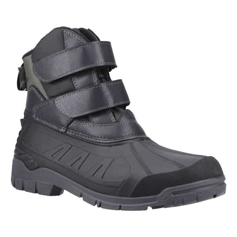Mens Cotswold Kempsford Black Waterproof Snow Boots - Black
