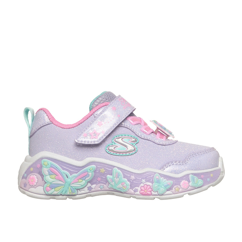 Girls Skechers 303066N Purple Sparkle Butterfly Lil Butterfly Bliss Trainer - Infant - Lavender