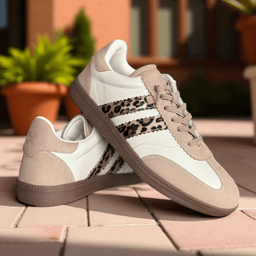 Womens Xti 144330 Beige with Leopard Gumsole Trainers