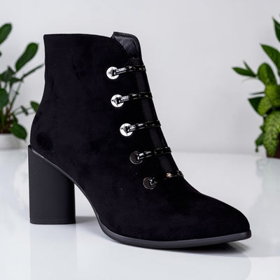 Womens Redz D6036 Black Ankle Boots - Black