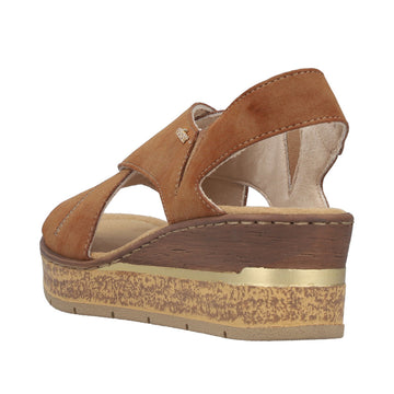 Womens Rieker 63782 Brown Wedge Sandal - Brown