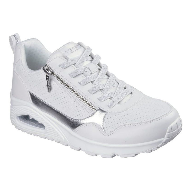 Womens Skechers 177873 Uno Metallic Trainers - White